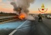 Carisio: vettura in fiamme sull’A4