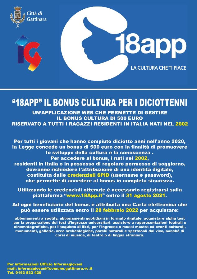 Gattinara aderisce a 18App: più facile gestire il bonus cultura dei giovani  - TG Vercelli