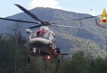 Valsesia: escursionista ferito, salvato dall’elicottero dei Vigili del Fuoco