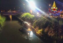 Auto fuori strada a Porta Torino finisce nella roggia